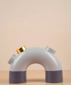 The Golden Triangle India Ceramic Vases Short Pipe Vase - Lavender