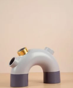 The Golden Triangle India Ceramic Vases Short Pipe Vase - Lavender