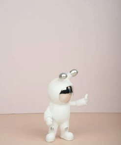The Golden Triangle India Spaceman - Left Hand Up Bunny Figurine - Silver 7 The Golden Triangle India Spaceman - Left Hand Up Bunny Figurine - Silver