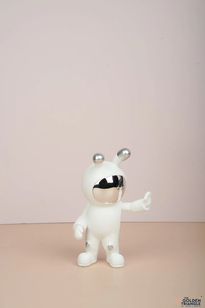 The Golden Triangle India Spaceman - Left Hand Up Bunny Figurine - Silver 3 The Golden Triangle India Spaceman - Left Hand Up Bunny Figurine - Silver