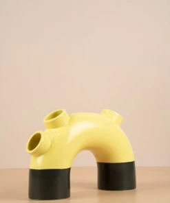The Golden Triangle India Vases Short Pipe Vase - Yellow
