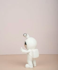 The Golden Triangle India Spaceman - Left Hand Up Bunny Figurine - Silver