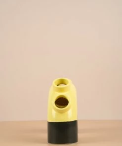 The Golden Triangle India Vases Short Pipe Vase - Yellow