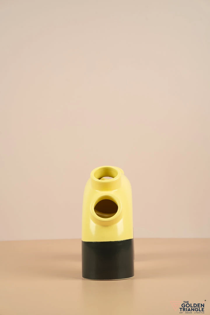 The Golden Triangle India Vases Short Pipe Vase - Yellow 4 The Golden Triangle India Vases Short Pipe Vase - Yellow