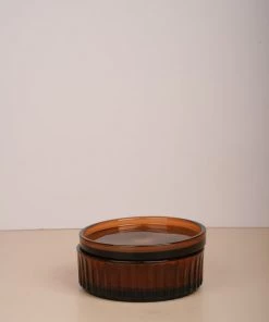 The-Golden-Triangle-India Zien | Brown Glass Nut Bowl With A Lid - Medium