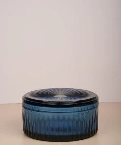 The-Golden-Triangle-India Vases Zien | Blue Glass Nut Bowl With A Lid - Large 11 The-Golden-Triangle-India Vases Zien | Blue Glass Nut Bowl With A Lid - Large