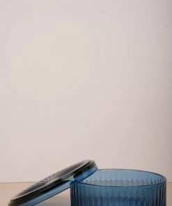 The-Golden-Triangle-India Vases Zien | Blue Glass Nut Bowl With A Lid - Large