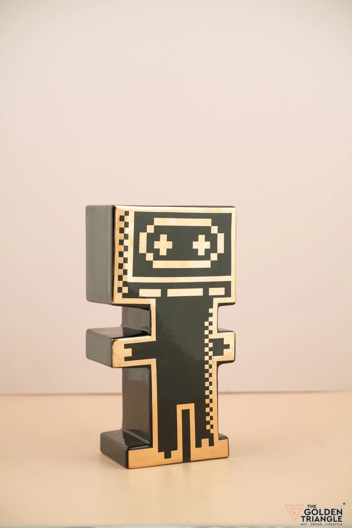 The Golden Triangle India Minecraft Vase - Black 3 The Golden Triangle India Minecraft Vase - Black