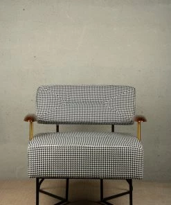 The-Golden-Triangle-India Charlie Checkered Accent Chair - Houndstooth