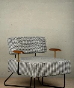 The-Golden-Triangle-India Charlie Checkered Accent Chair - Houndstooth