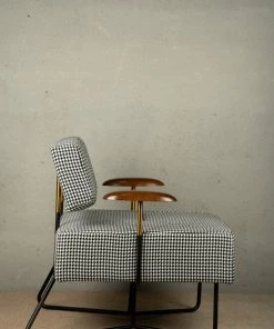 The-Golden-Triangle-India Charlie Checkered Accent Chair - Houndstooth