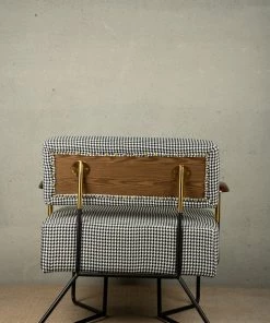 The-Golden-Triangle-India Charlie Checkered Accent Chair - Houndstooth