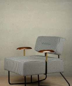The-Golden-Triangle-India Charlie Checkered Accent Chair - Houndstooth