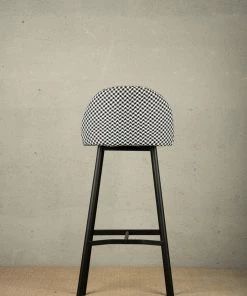 The Golden Triangle India Furniture Kelly Houndstooth Bar Stool - Black 10 The Golden Triangle India Furniture Kelly Houndstooth Bar Stool - Black