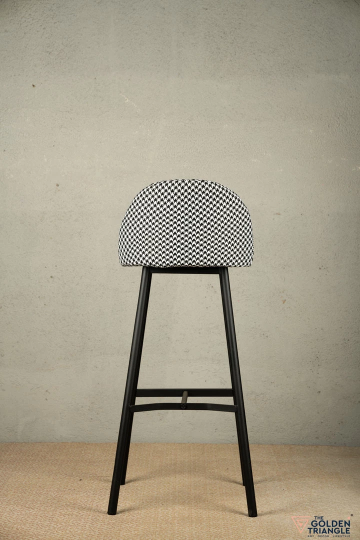 The Golden Triangle India Furniture Kelly Houndstooth Bar Stool - Black 5 The Golden Triangle India Furniture Kelly Houndstooth Bar Stool - Black