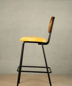 The Golden Triangle India Nirvana Rattan Bar Stool - Yellow