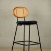 The Golden Triangle India Furniture Nirvana Rattan Bar Stool - Black