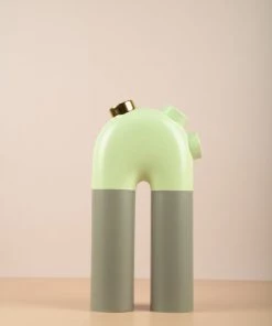 The Golden Triangle India Tall Pipe Vase - Mint Green Vases