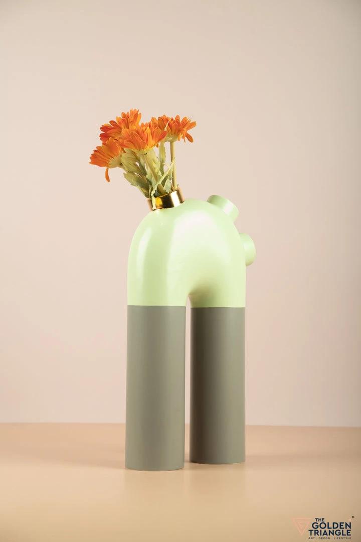 The Golden Triangle India Tall Pipe Vase - Mint Green Vases 5 The Golden Triangle India Tall Pipe Vase - Mint Green Vases