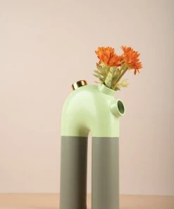 The Golden Triangle India Tall Pipe Vase - Mint Green Vases 9 The Golden Triangle India Tall Pipe Vase - Mint Green Vases