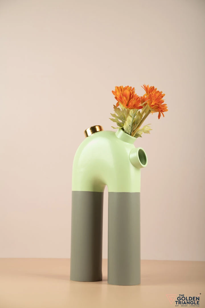 The Golden Triangle India Tall Pipe Vase - Mint Green Vases 6 The Golden Triangle India Tall Pipe Vase - Mint Green Vases