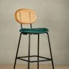 The Golden Triangle India Nirvana Rattan Bar Stool - Green