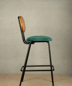 The Golden Triangle India Nirvana Rattan Bar Stool - Green