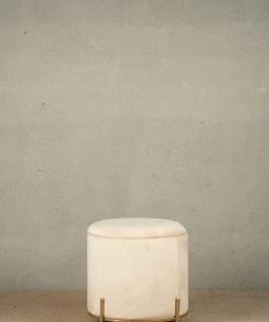 The Golden Triangle India Sevim Plush Storage Pouffe - Beige 7 The Golden Triangle India Sevim Plush Storage Pouffe - Beige