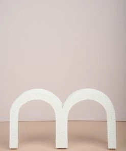 The Golden Triangle India Abstract M Tabletop Sculpture - White Artefacts