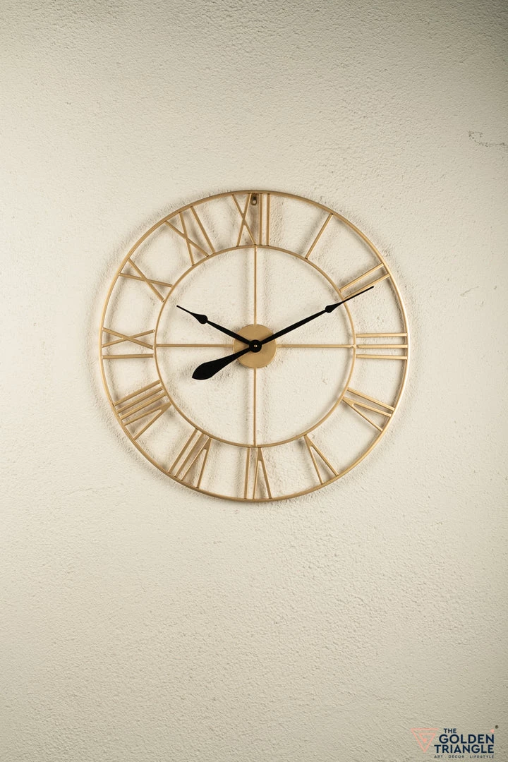 The Golden Triangle India Wall Clocks Cosmo Metal Wall Clock - Gold 4 The Golden Triangle India Wall Clocks Cosmo Metal Wall Clock - Gold