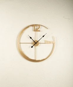 The Golden Triangle India Dexter Metal Wall Clock - Gold Wall Clocks