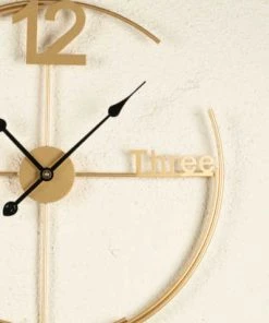 The Golden Triangle India Dexter Metal Wall Clock - Gold Wall Clocks