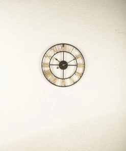 The Golden Triangle India Bixby Metal Wall Clock - Black And Gold