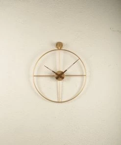 The Golden Triangle India Wall Clocks Nova Metal Wall Clock With Wooden Hands - Gold 9 The Golden Triangle India Wall Clocks Nova Metal Wall Clock With Wooden Hands - Gold