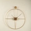 The Golden Triangle India Wall Clocks Nova Metal Wall Clock With Wooden Hands - Gold