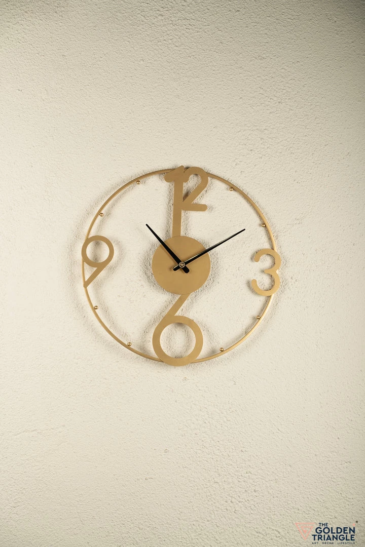 The Golden Triangle India Virtue Metal Wall Clock - Gold 3 The Golden Triangle India Virtue Metal Wall Clock - Gold