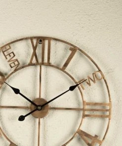 The Golden Triangle India Wall Clocks Alpha Metal Wall Clock - Bronze