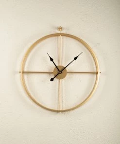 The Golden Triangle India Belso Metal Wall Clock - Gold Wall Clocks