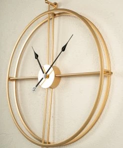 The Golden Triangle India Belso Metal Wall Clock - Gold Wall Clocks