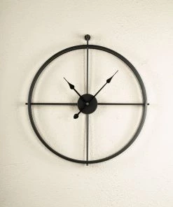 The Golden Triangle India Belso Metal Wall Clock - Black