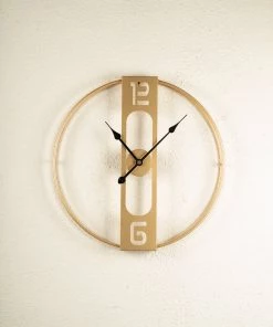 The Golden Triangle India Wall Clocks Skye Metal Wall Clock - Gold