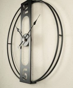 The Golden Triangle India Wall Clocks Skye Metal Wall Clock - Black