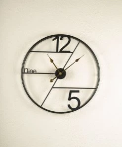 The Golden Triangle India Wall Clocks Gaia Metal Wall Clock - Black