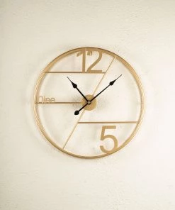 The Golden Triangle India Gaia Metal Wall Clock - Gold Wall Clocks
