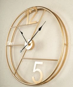 The Golden Triangle India Gaia Metal Wall Clock - Gold Wall Clocks
