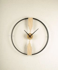 The Golden Triangle India Spectra Metal Wall Clock - Black & Gold Wall Clocks