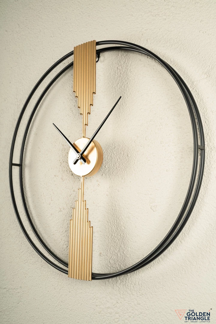 The Golden Triangle India Spectra Metal Wall Clock - Black & Gold Wall Clocks 4 The Golden Triangle India Spectra Metal Wall Clock - Black & Gold Wall Clocks