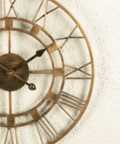 The Golden Triangle India Wall Clocks Nico Roman Metal Wall Clock - Copper