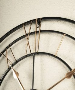 The Golden Triangle India Wall Clocks Otto Metal Wall Clock - Black & Bronze