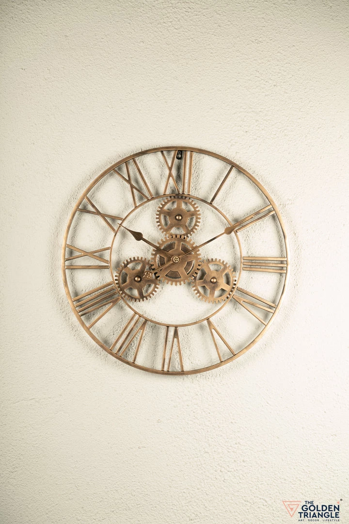 The Golden Triangle India Sprint Metal Wall Clock - Gold 3 The Golden Triangle India Sprint Metal Wall Clock - Gold
